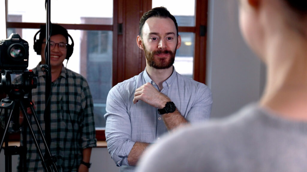 Ben Neeves directing a shoot