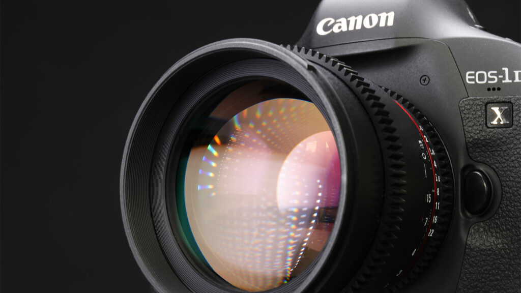 Macro image of a Canon camera