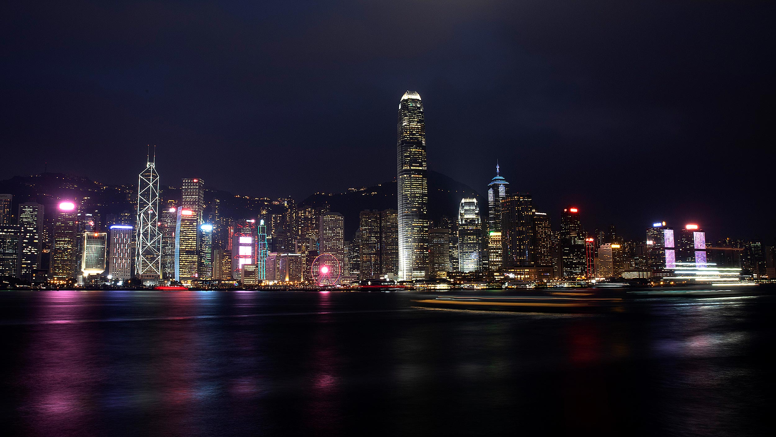 Hong-kong-night-panorama Hong Kong skyline at night