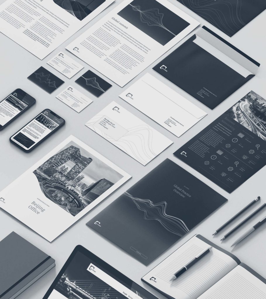 A range of DLA Piper branded collateral