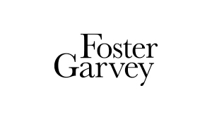 Foster Garvey logo with the names Foster and Garvey in a black serif font on a white background.