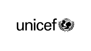 UNICEF logo: the word'unicef' with the circular emblem of the globe and olive branches beside it.