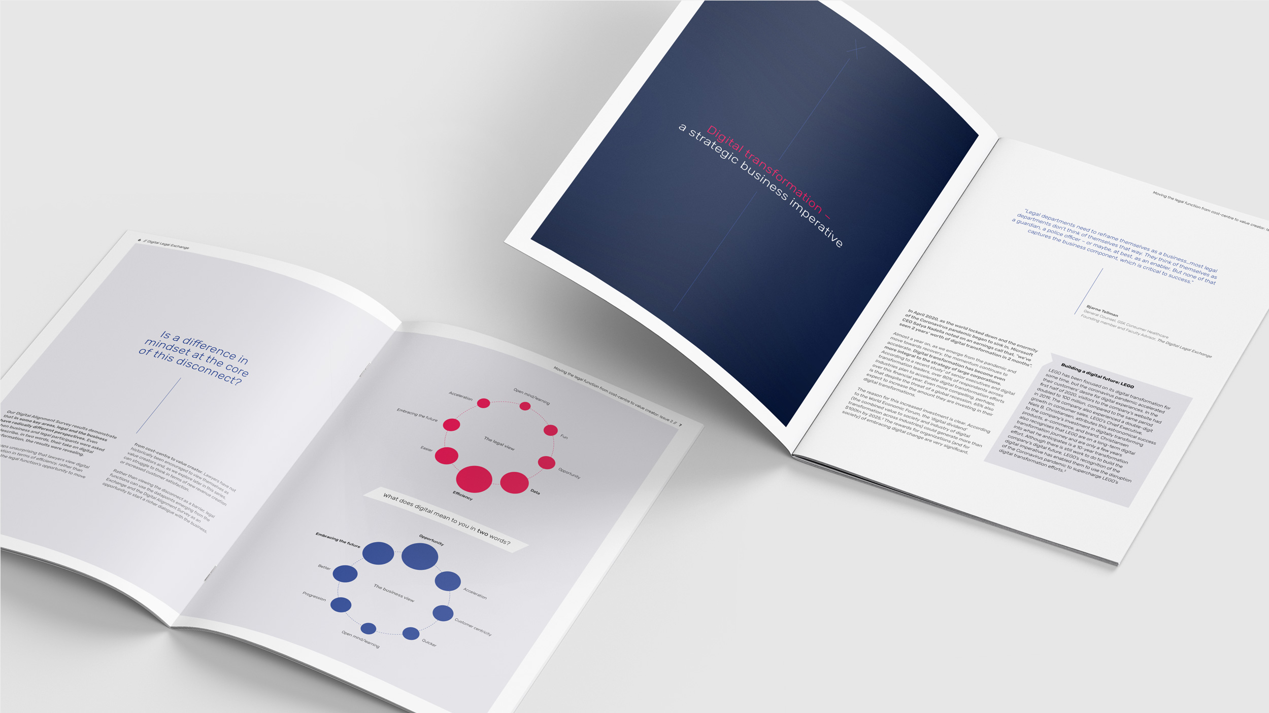 Dlex-thought-leadership-report Spreads from a thought leadership report for Digital Legal Exchange